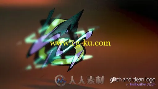 数码时代Logo演绎动画AE模板 VideoHive Glitch and Clean Logo 10490241的图片1