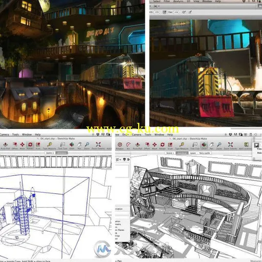 SketchUp与PS概念艺术场景绘制视频教程 Digital-Tutors Illustrating Dynamic Pitc...的图片1