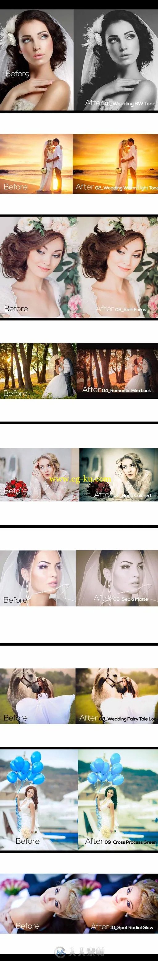 50组唯美婚礼调色预设Lightroom预设 Creativemarket Wedding Lightroom Presets 23...的图片1