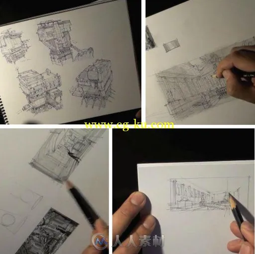 概念环境草图手绘技巧基础训练视频教程 Gumroad Intro to Sketching for Environme...的图片1