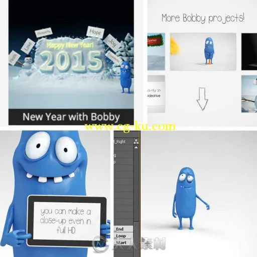 鲍比卡通角色动画包AE模板 Videohive Bobby Character Animation DIY Pack 8909239的图片1