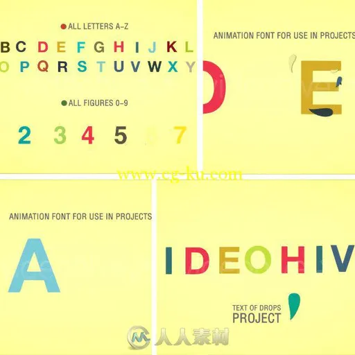 经典实用字体动画AE模板 Videohive Animated Font Drops 5695079的图片1