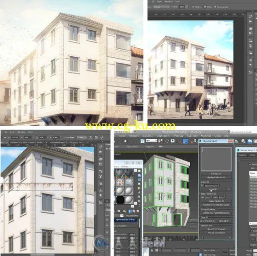 3dsmax与PS复杂建筑渲染技术训练视频教程 Digital-Tutors Compositing a 3D Archit...的图片1