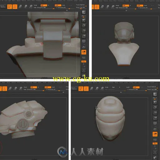ZBrush机甲战士头盔雕刻制作视频教程第一季 3DMotive Mech Head Sculpting Series ...的图片1