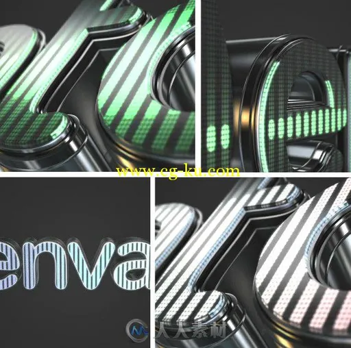 音乐律动Logo演绎动画AE模板 Videohive 3D LED Logo Equalizer 8686926的图片1