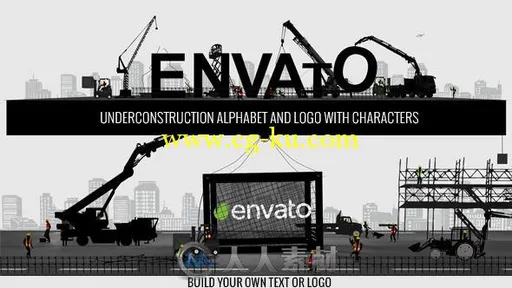 建筑工地卡通动画Logo标识演绎AE模板 Videohive Logo Constructor-Alphabet Builde...的图片2