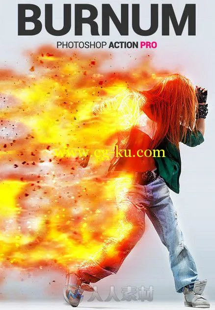 火焰残像视觉特效PS动作 Graphicriver Burnum PS Action 11380788的图片1