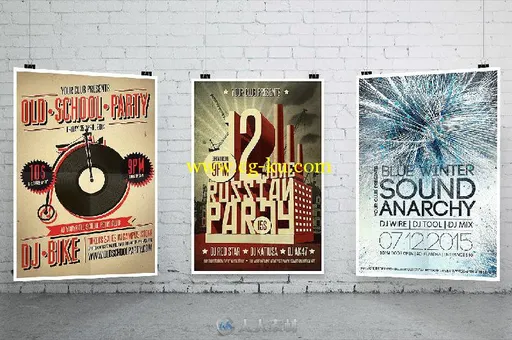 12组超级设计海报PSD模板合辑 Creativemarket 12 Party Flyers Bundle 265336的图片3