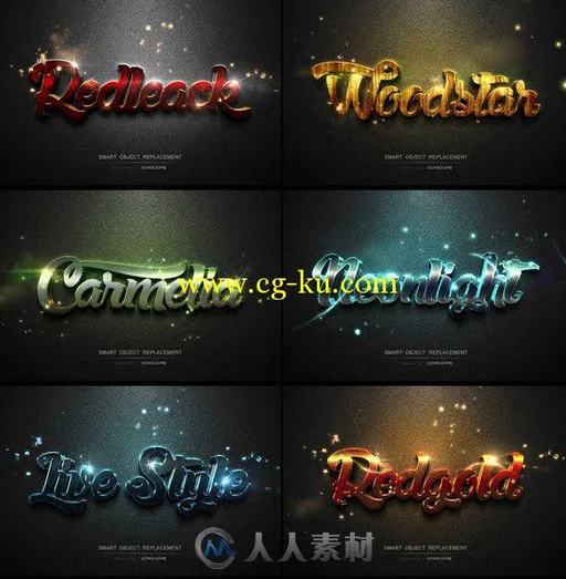 40组现代艺术三维特效字PSD模板 Graphicriver Modern 3D Text Effects Bundle 1143...的图片1