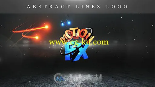 激烈粒子撞击Logo演绎动画AE模板 Videohive Abstract Lines Logo 11224044的图片1