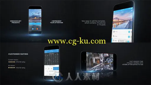 移动APP应用程序展示动画AE模板 Videohive Mobile App Promo Kit 10353353的图片1