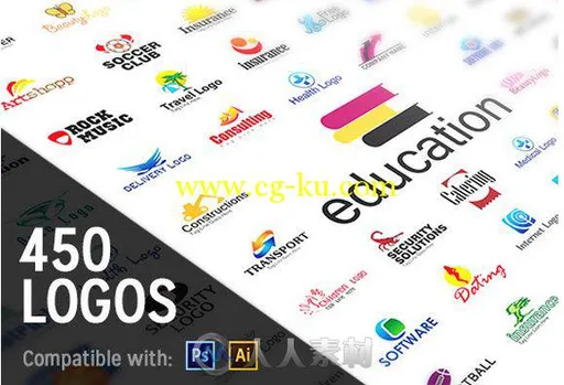 450组专业级Logo标识AI与PS模板合辑 450+ Professional Logo Templates in Ai and ...的图片1