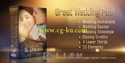 完美婚礼整体包装动画AE模板 Videohive Wedding Pack Lovely Memories 10243701的图片1