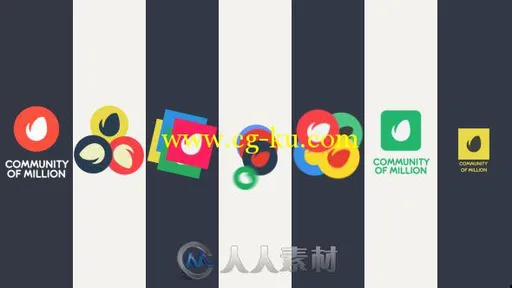 14组经典小巧Logo演绎动画AE模板 Videohive Oxygen Minimal Flat Logos Reveal Pac...的图片1