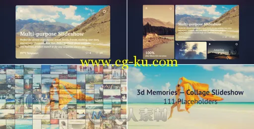 拼图回忆相册动画AE模板 Videohive 3d Memories Collage Slideshow 11681886的图片1