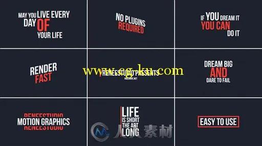 50组简单实用文本动画AE模板 Videohive 50 Animated Titles 12168429的图片1