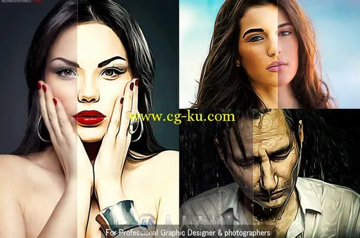 油画风格艺术特效PS动作 Creativemarket Oil Painting Photo Art Action 358426的图片1