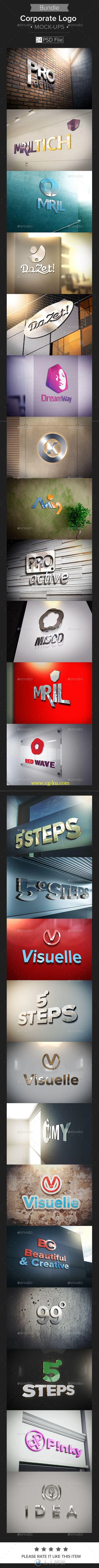 24组企业公司Logo徽章PSD模板合辑 Graphicriver Corporate Logo Mock-up Bundle 12...的图片2