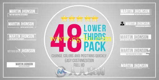 48组下横栏动画AE模板合辑 Videohive 48 Lower Thirds Pack 12725841的图片1