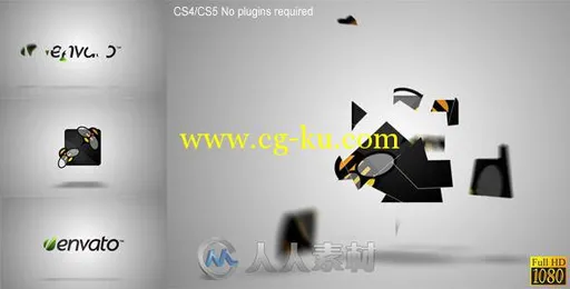 飘动纸片Logo演绎动画AE模板 Videohive Pieces Logo Formation 1980942的图片1