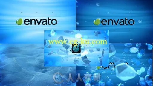 冰暴破碎Logo演绎动画AE模板 Videohive Ice Explosion 6386853的图片1