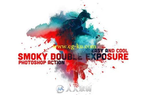 炫彩朦胧人像艺术特效PS动作 Creativemarket Smoky Double Exposure 405056的图片1