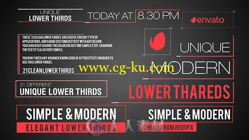 21组现代风格标题动画AE模板 Videohive 21 Modern Lower Third 13452348的图片1