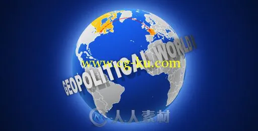 3D地球仪特效动画AE模板 Videohive Geopolitical World Map 4142802的图片1