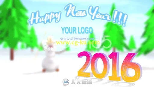 2016新年快乐展示动画AE模板 Pond5 Happy New Year的图片1