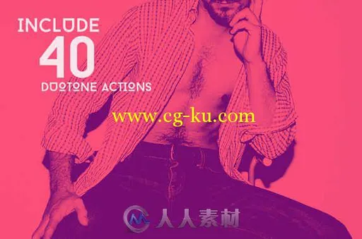 40组个性色调调色特效PS动作 Creativemarket Pro Duotone Photoshop Action 374809的图片1