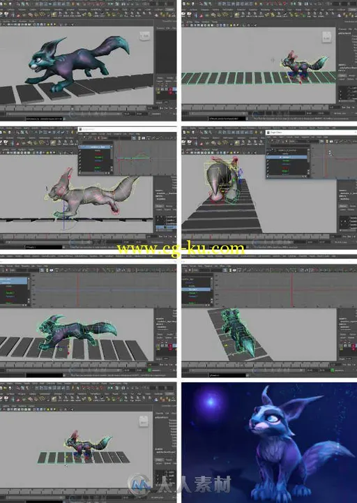 Maya四足动物运动周期视频教程 3DMotive Quadruped Run Cycle in Maya的图片1