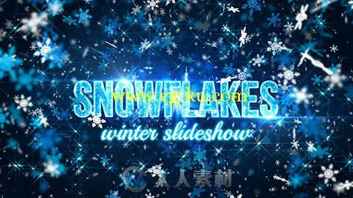 冬季雪花包装动画AE模板 Videohive Snowflakes winter slideshow 9705175的图片1