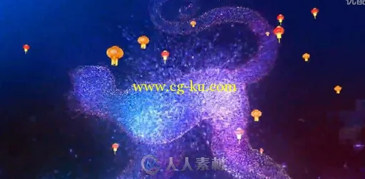 2016猴年央视级春晚片头春节联欢晚会震撼3D开场片头AE模板的图片1