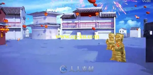 2016猴年央视级春晚片头春节联欢晚会震撼3D开场片头AE模板的图片2