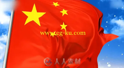 五星红旗飘扬长城天安门鸟巢火箭升空红绸缎飞LED视频素材的图片2