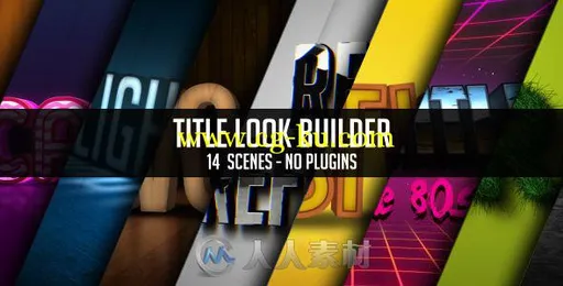 14组字体场景特效动画AE模板 Videohive Title Look Builder 13372160的图片1