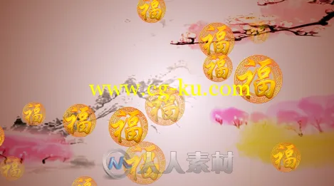 中国风水墨寿字寿宴寿庆生日庆典祝寿晚会led大屏幕视频素材的图片1
