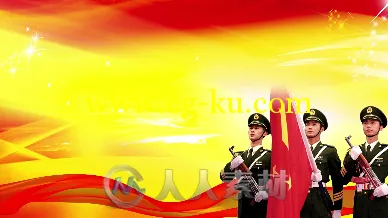 辉煌震撼大气军队国旗飘扬党政背景视频LED屏幕舞台晚会素材的图片1