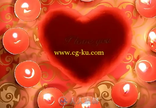 8组爱心蜡烛婚庆情人节高清晚会LED背景视频素材的图片1