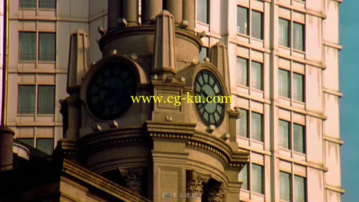 上海大楼上的大钟钟楼时间大钟中国高清实拍视频素材的图片2