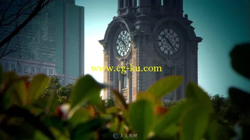 上海大楼上的大钟钟楼时间大钟中国高清实拍视频素材的图片3