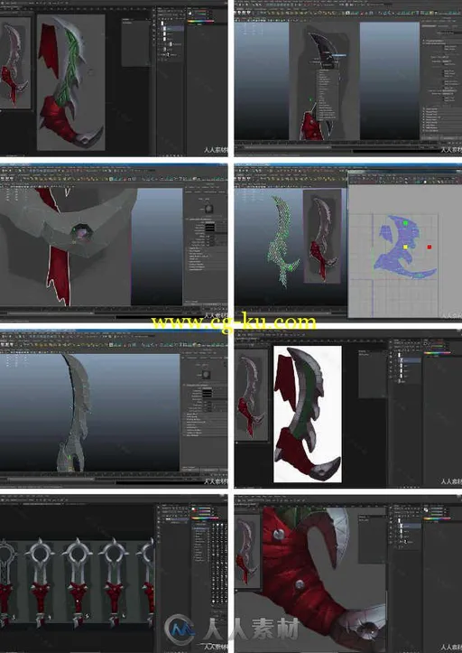 3D游戏武器完整制作实例训练视频教程 Gumroad Low Poly 3D Hand Painted Weapons 3...的图片1