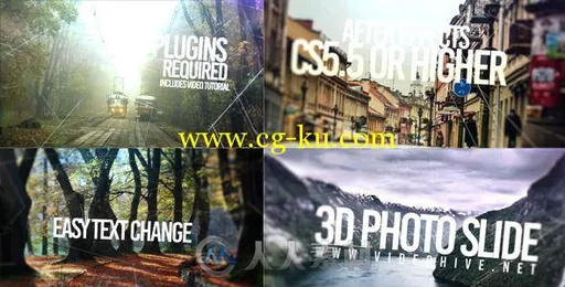 3D大标识相册动画AE模板 Videohive 3D Slide Photo 13359869的图片2