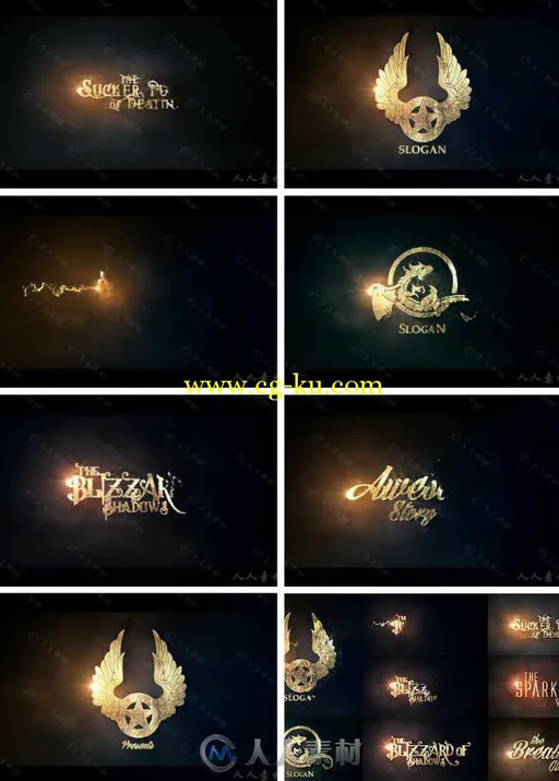 黄金粒子尘埃Logo演绎动画AE模板 Videohive Burn To Be Gold 14441830的图片1