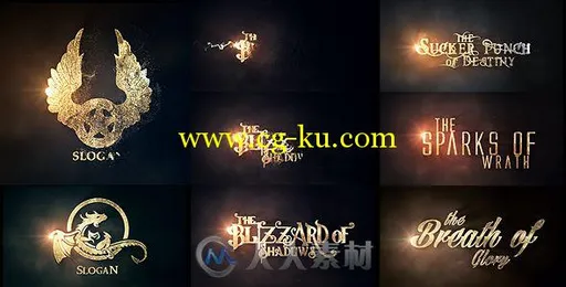黄金粒子尘埃Logo演绎动画AE模板 Videohive Burn To Be Gold 14441830的图片2