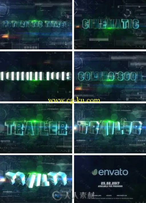 未来派科幻字体特效动画AE模板 Videohive Futuristic Trailer 14591300的图片1