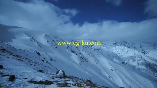 延时摄影雪山风景高清实拍视频素材的图片1