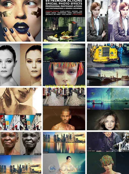 84组精美人物肖像调色特效PS动作合辑 Graphicriver 84 Premium Actions 7204962的图片1