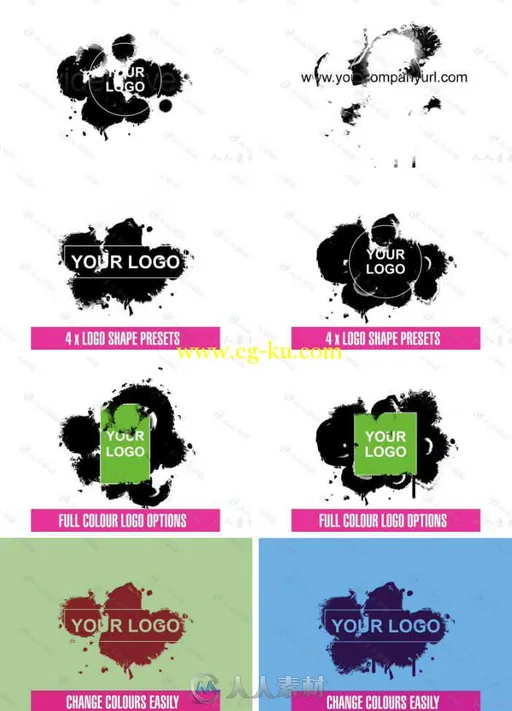 墨迹浸湿Logo演绎动画AE模板 Videohive Ink Blot Logo Reveal 3129598的图片1