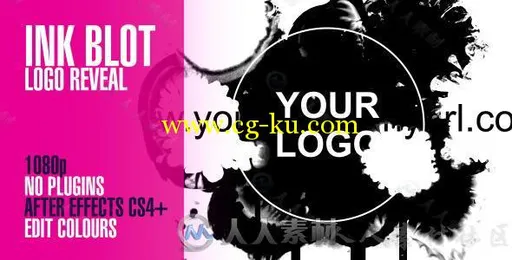 墨迹浸湿Logo演绎动画AE模板 Videohive Ink Blot Logo Reveal 3129598的图片2